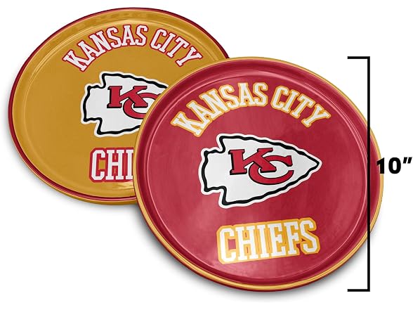 NFL Kansas City Chiefs Home and Away 2 Pack Round Serving Plates