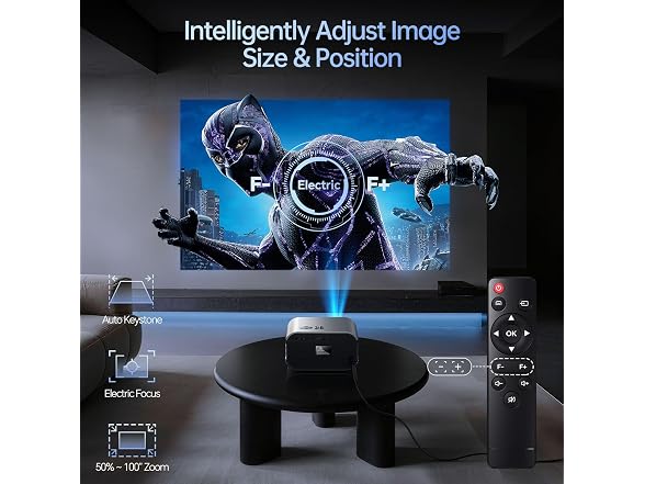 Vamvo Home Projector w/ WiFi Bluetooth
