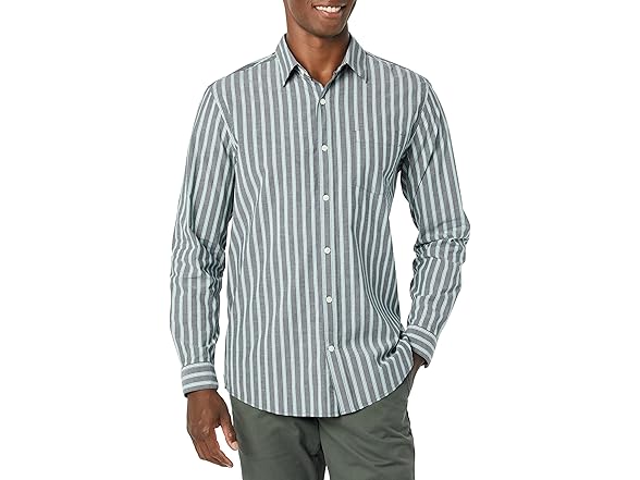 Amazon Essentials Men's Long-Sleeve Stretch Poplin Shirt
