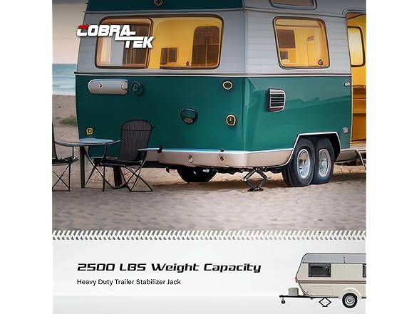 Cobra-Tek CBK-1124-PBK 2500 lbs Trailer Jack (24")