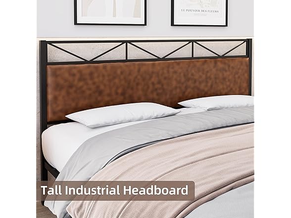 IDEALHOUSE PU Leather King Bed Frame