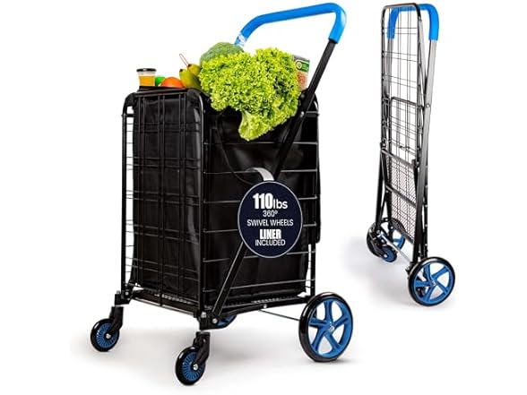 SereneLife Shopping Cart Blue