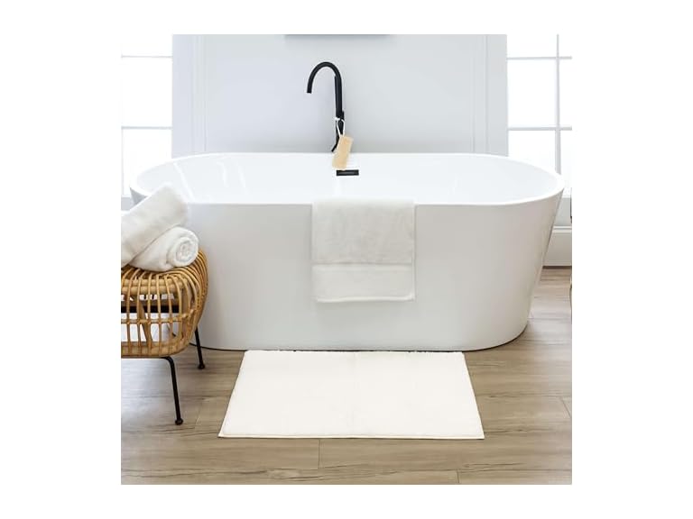 Mohawk Home Sanctuary Casual Solid White 2' X 3' 4" Bath Mat Perfect for Bathroom
