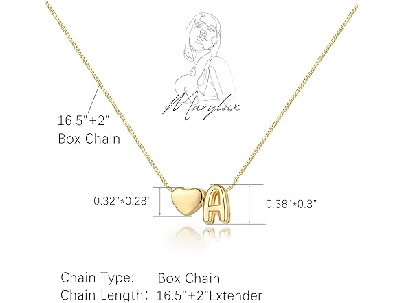 MARYLAX Gold Initial Necklaces