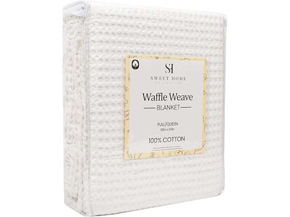 Grand Hotel Waffle Weave Cotton Blanket