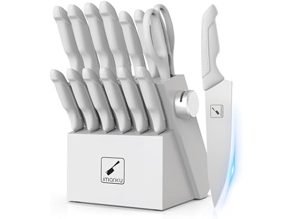 imarku 14-Piece Kitchen Knife Set with Block
