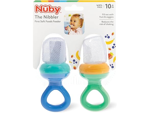 Nuby Nibbler Mesh First Soft Foods Feeder, 2pk