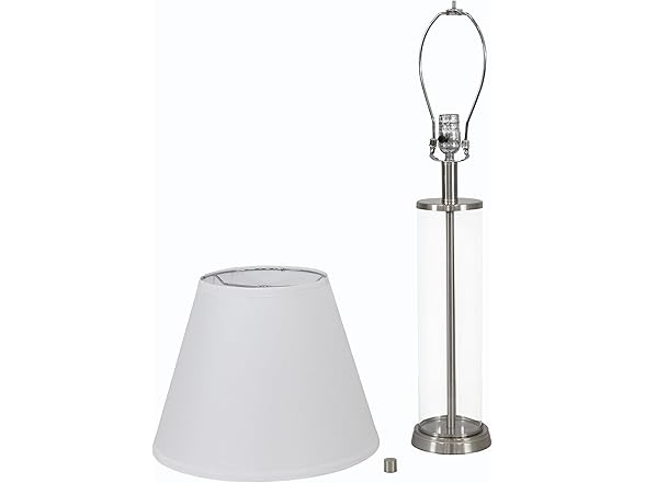 Sunnydaze Cylinder Glass Table Lamp Set of 2 with Shade