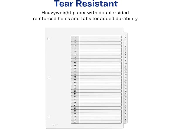 Avery® Ready Index® 20% Recycled Table of Contents Dividers