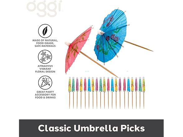 OGGI Cocktail Umbrellas 20pc
