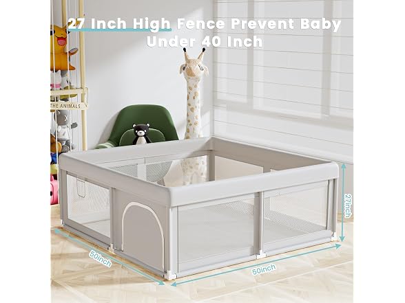 Baby Playpen 50x50 Inch, Play Pens