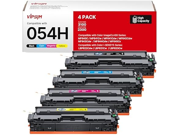 VIPSIM Compatible 054H Toner Cartridges 4 Pack