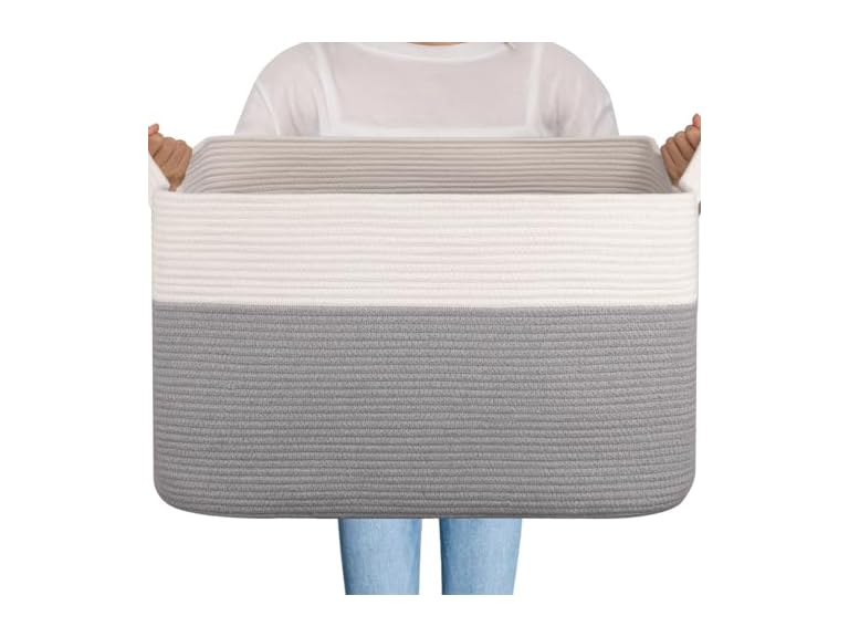 OIAHOMY W0096 Large Blanket Basket 90L Grey