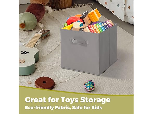 STORAGEIDEAS 11x11 Storage Bins, Set of 10 Grey