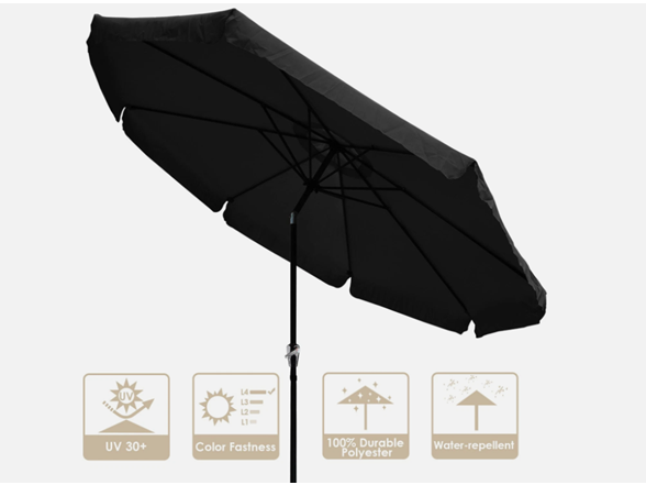 Yescom 10‘ 8 Rib Patio Umbrella Market Crank Tilt