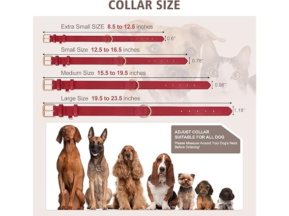 Airtag Leather Dog Collar for Small Medium L