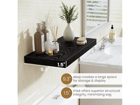 Black Floating Shelves 24 Inch Long