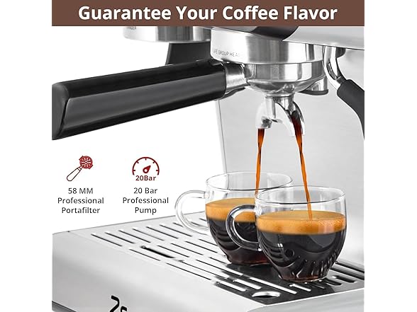 Espresso Machine with Grinder & Milk Frother 