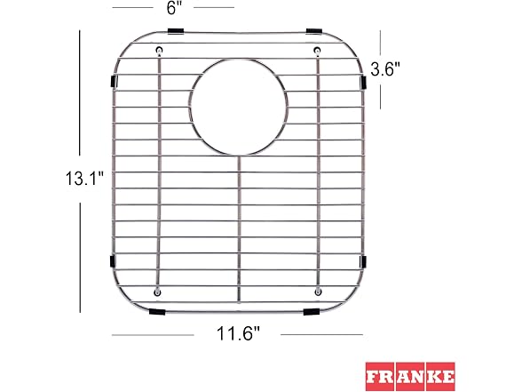 Franke Sink Protection Grid in Stainless Steel with Rear Drain