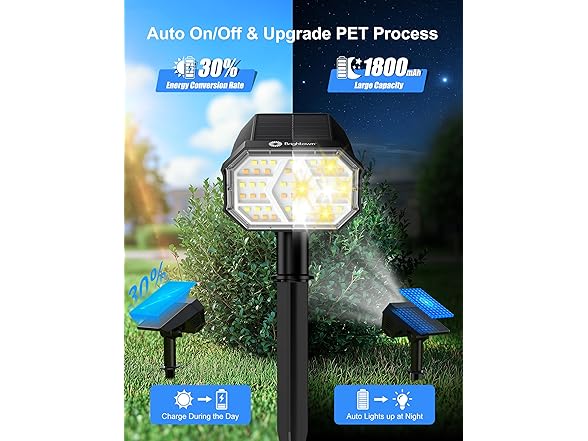 Brightown 4Pack Solar Spot Lights Outdoor