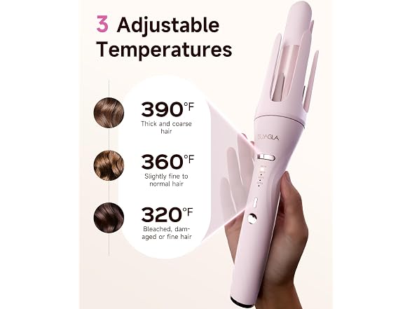 TSUYAGLA Pink 5 in 1 Automatic Curling Iron Set