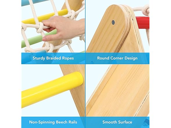 Hipicute 2 in 1 Wooden Climbing Toy