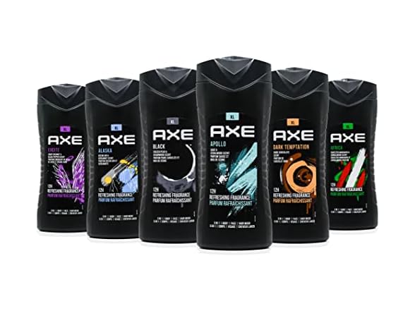 AXE 3-IN-1 Body, Face, Hair Wash, Variety Pack