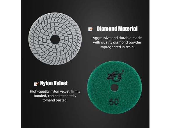 ZFE Diamond Wet Polishing Pads Set