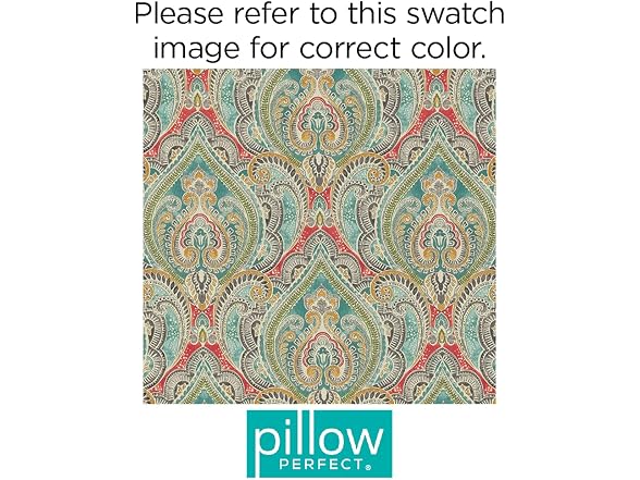 Pillow Perfect Paisley Indoor/Outdoor Chairpad w Ties 2Pk