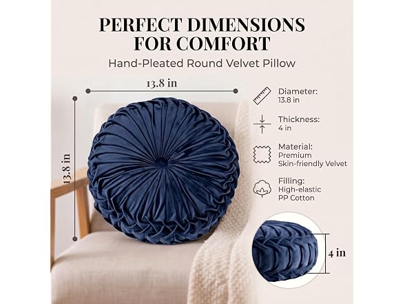 HLOVME Round Velvet Pillow