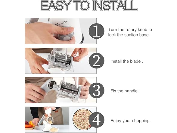 Ourokhome Rotary Cheese Grater Hand Crank