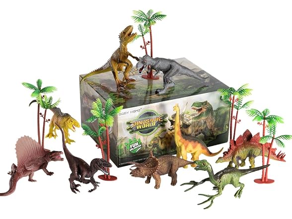 TEMI Dinosaur Figures Playset w/ Play Mat