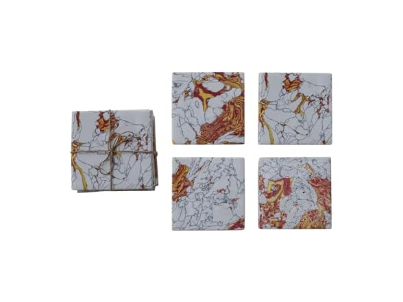 Bloomingville Stone Coaster Set, Multicolor