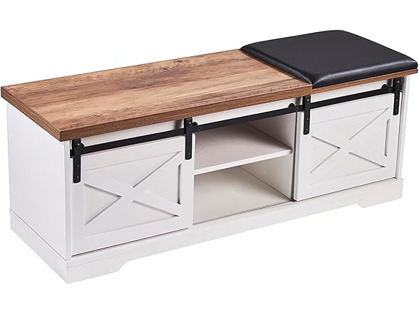 dainslef 2-Tier Entryway Shoe Bench White