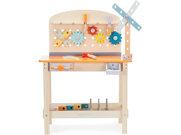 Amazon Basics Wooden Play Toy Tool Set