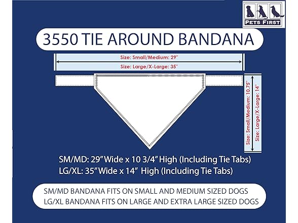 Pets First NCAA Tie Bandana, S/M