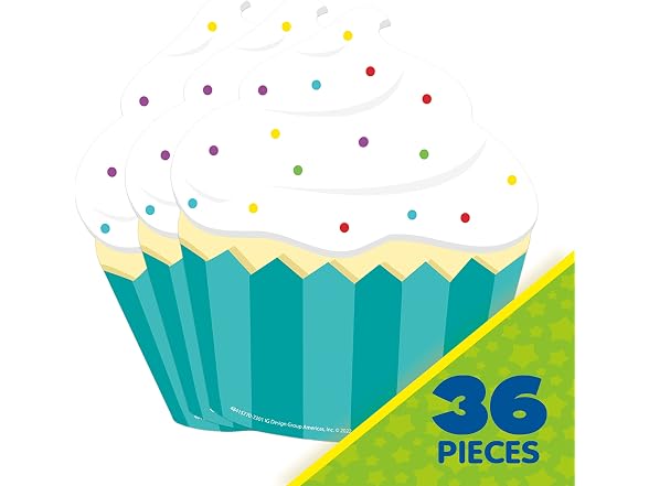 Eureka Cupcake Paper Cut-Out Classroom Decorations