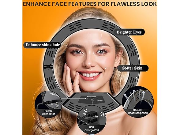 Auriani 22" Foldable Ring Light with Stand