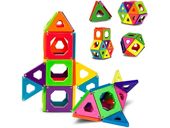 Discovery Kids 24pcs Magnetic Tile Building Blocks
