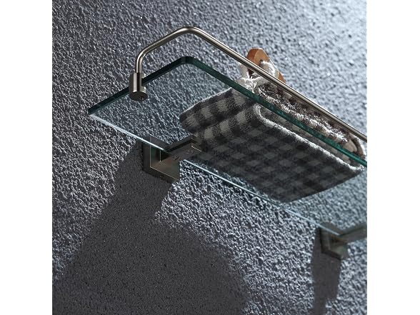 Kraus Bathroom Accessories - Shelf with Railing in Brushed Nickel