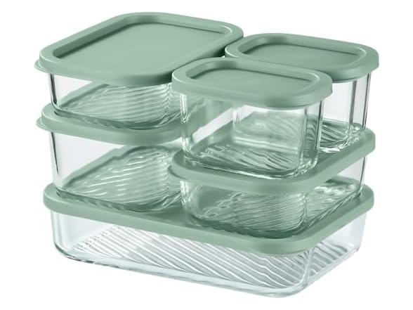 EATEX Grooved Base Glass Meal Prep Containers