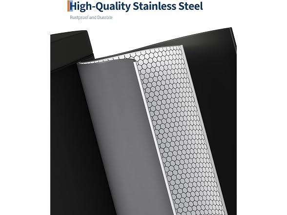 OUTLANE 2.6 Gal / 10L Stainless Steel Kitchen Trash Can Black