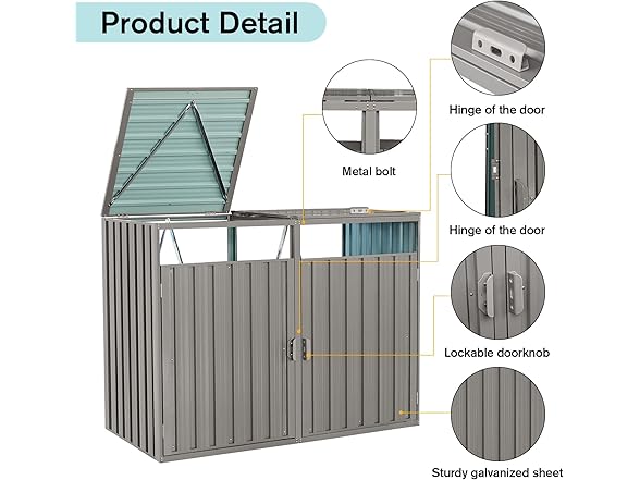 IMagacFun Outdoor Trash Can Storage
