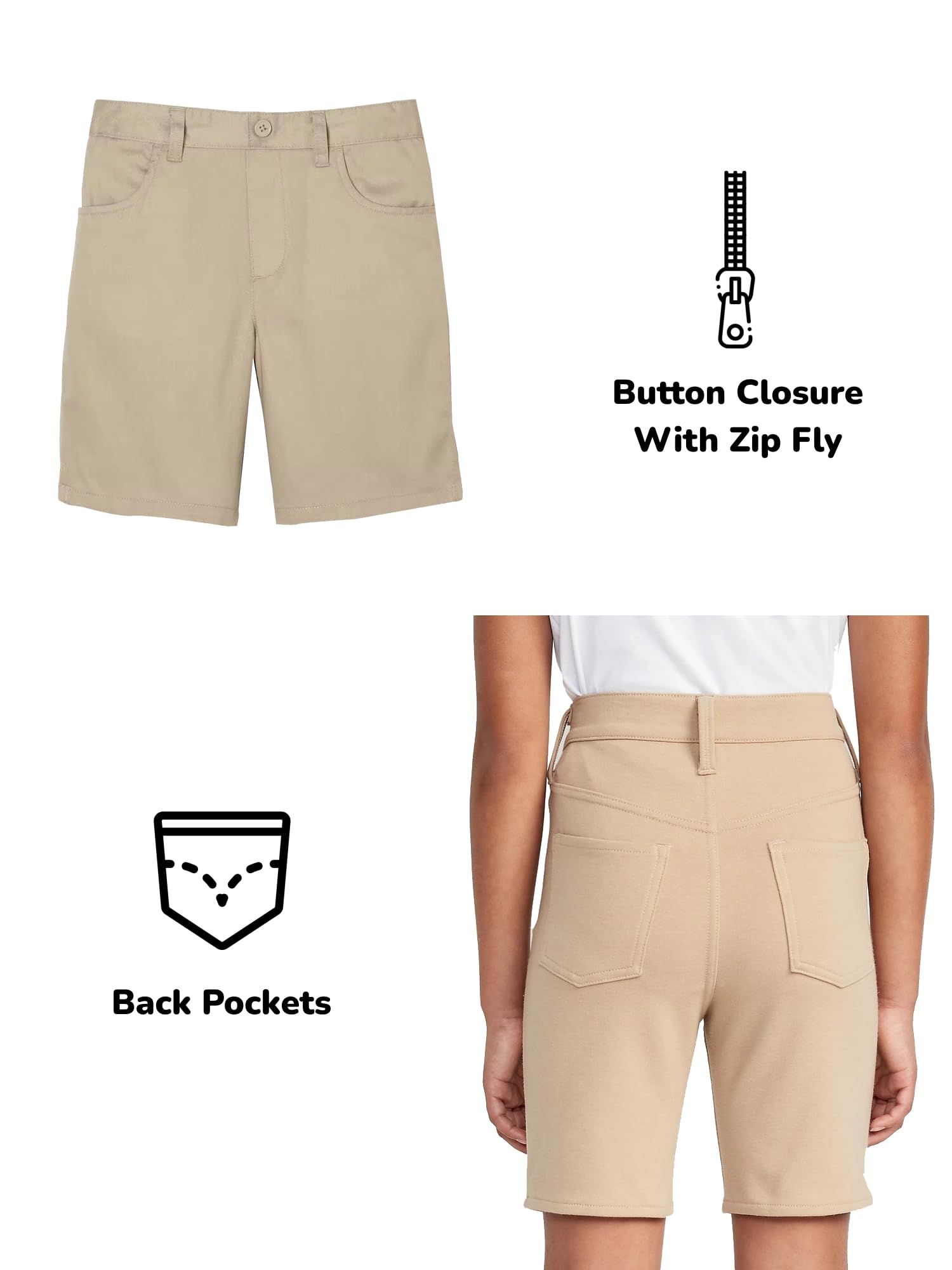 2PK Girls Super Stretch Bermuda Shorts - Gallery 8