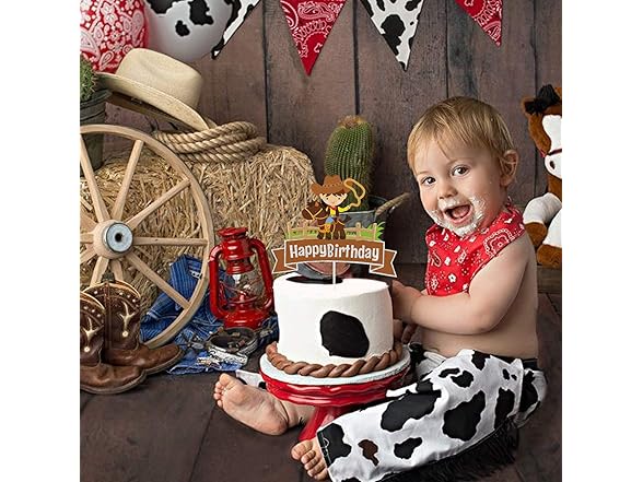 Cowboy Happy Birthday Cake Topper