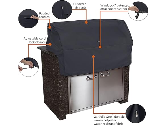 Classic Accessories 45 Inch Built-In BBQ Grill Top Cover