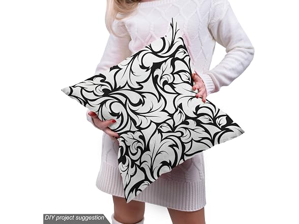 Ambesonne Floral Fabric by The Yard, Monochrome