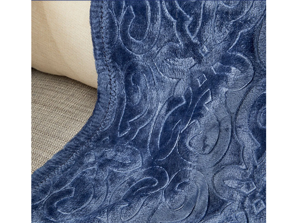 Ultra Soft Microplush Embossed Scroll Pattern Throw