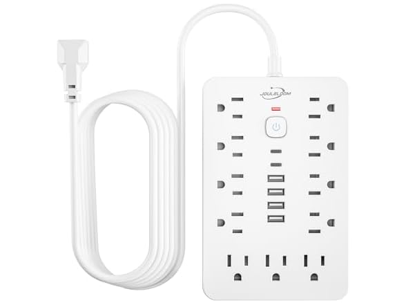 6 FT Flat Plug Surge Protector Power Strip
