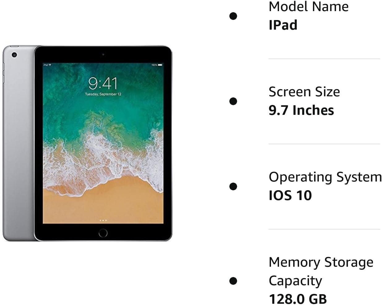 Apple 9.7" iPad 5 (2017) 128GB, Space Gray (S&D) - Gallery 6